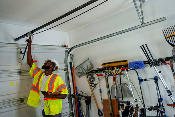 Professional Garage Door Panel Replacement technician working in San Pasqual, CA